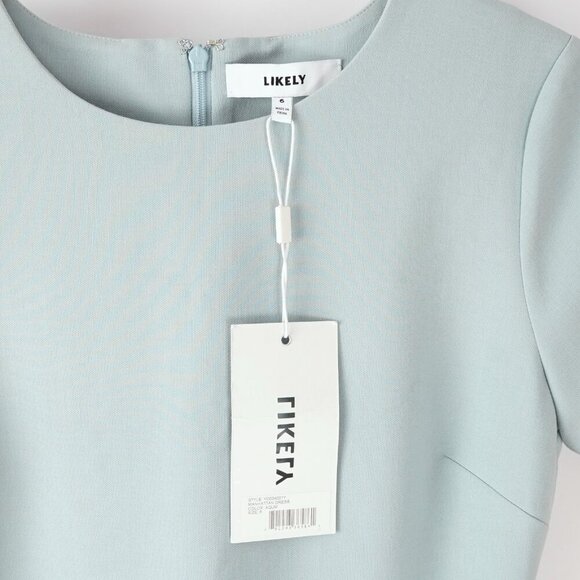 LIKELY Manhattan Short Sleeve Mini Sheath Dress Aqua Marine - Size 6 - NWT - Picture 3 of 9